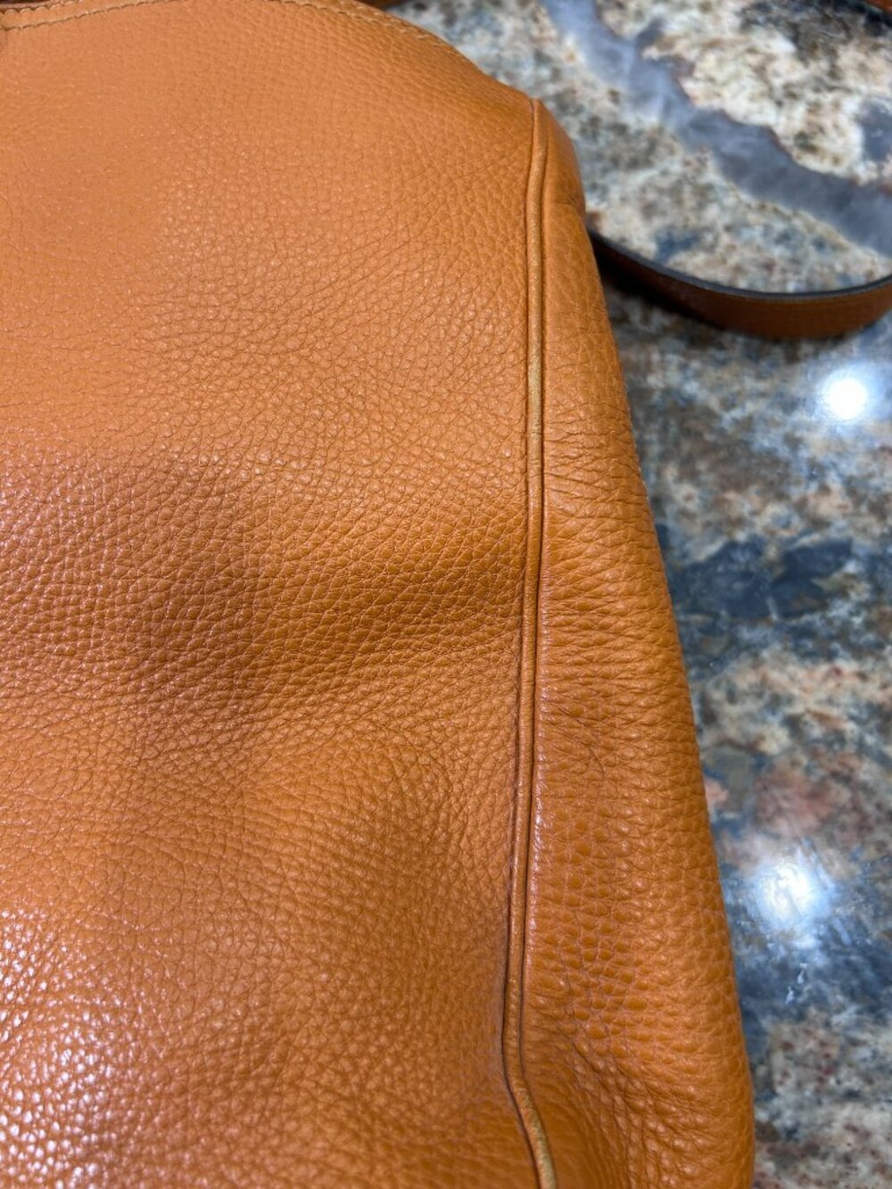 Gucci Handbag with Bamboo Handles & Shoulder Strap Orange Pebbled - Picture 15 of 16